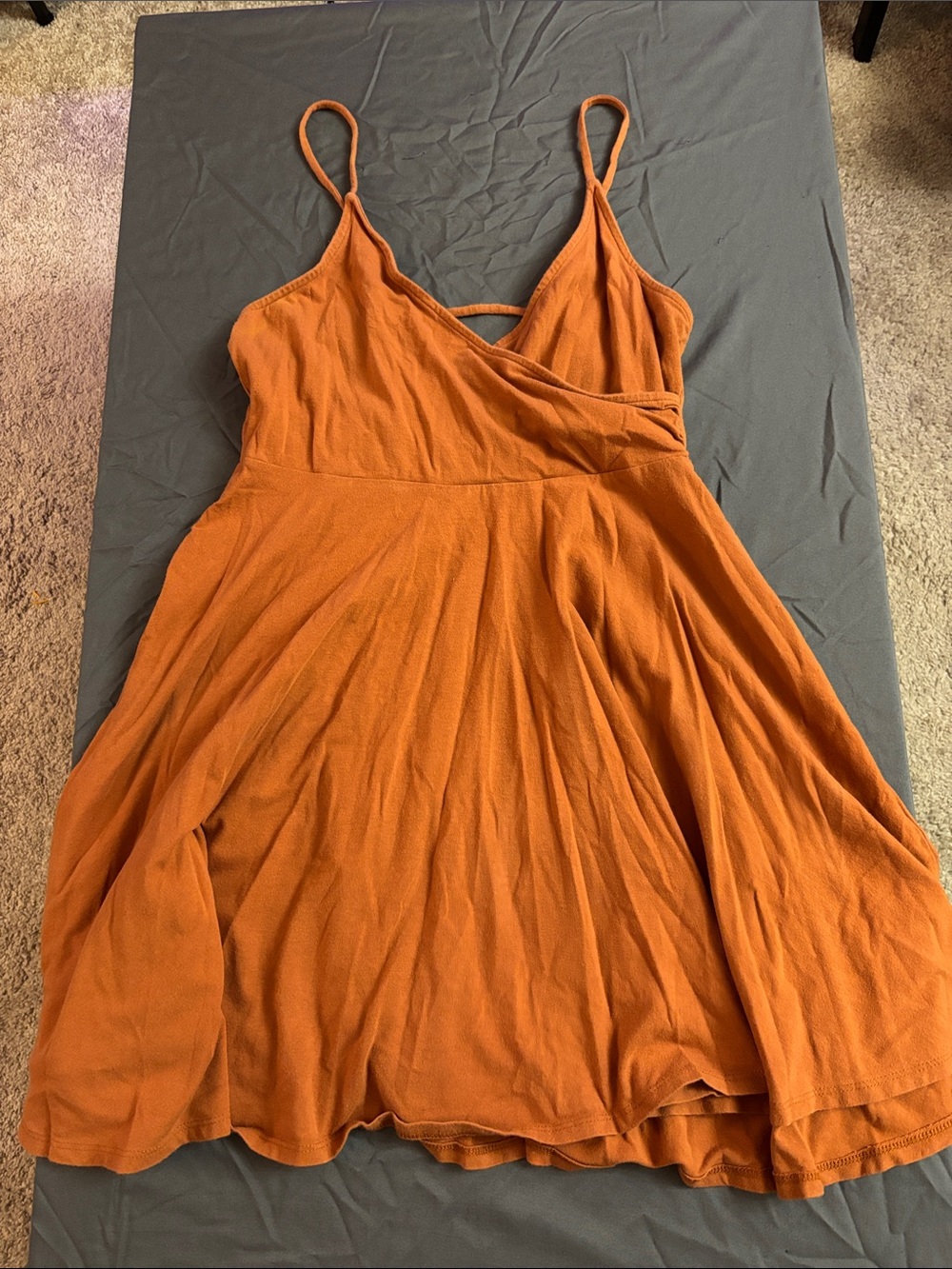 Forever 21 Orange spaghetti strap babydoll dress size L